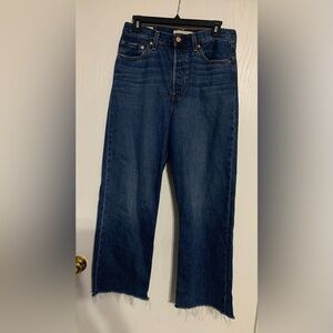 Levi’s rib cage straight ankle jeans with raw hem and covered button fly